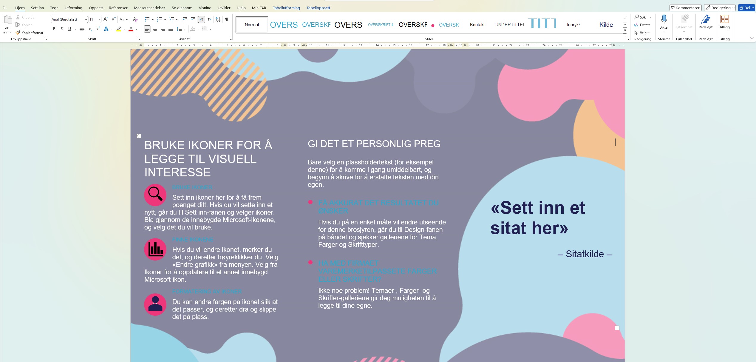 Microsoft Word maler og dokumenter
